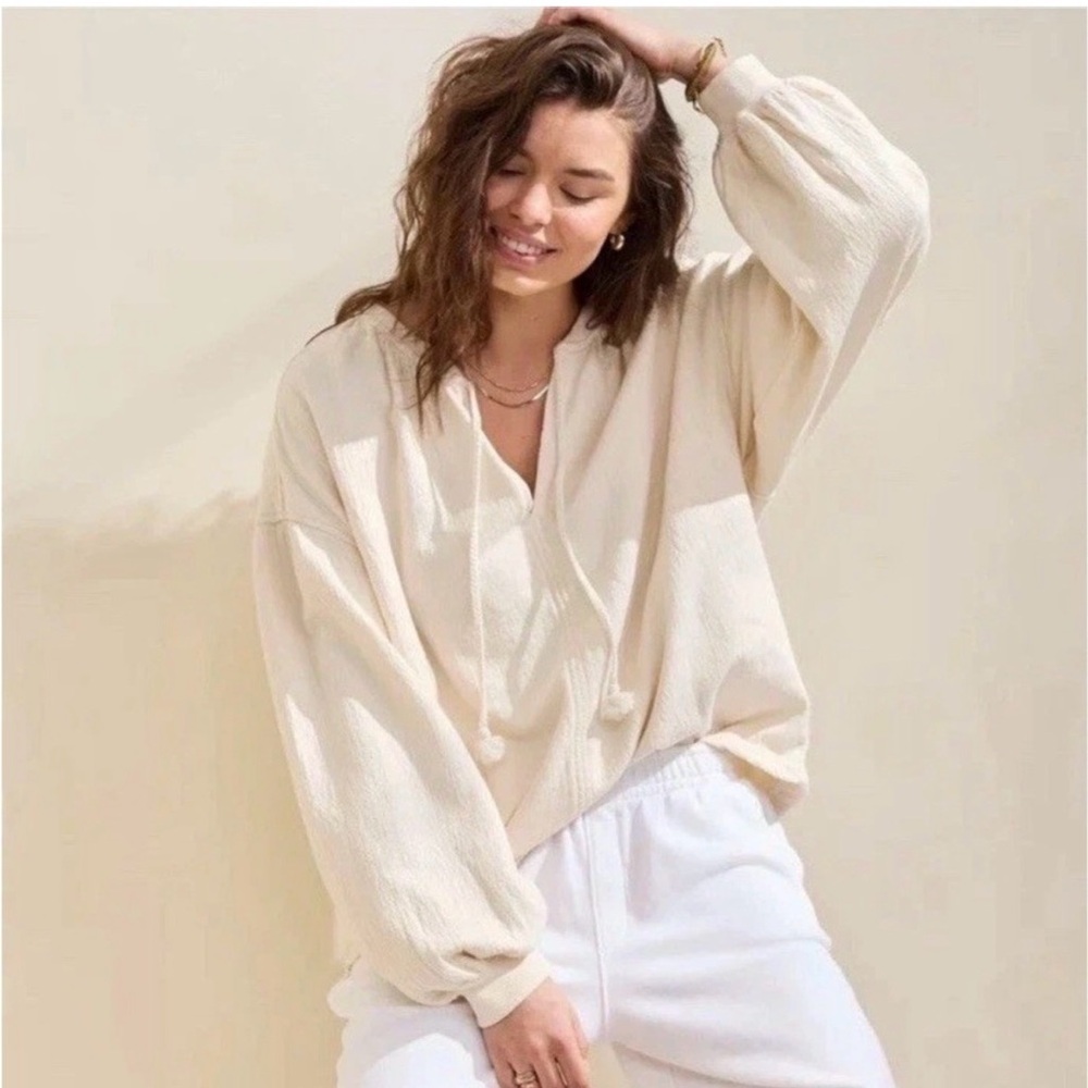 Aerie Easy Street sweatshirt in Natural, size Large